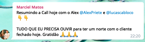 Depoimento de aluno